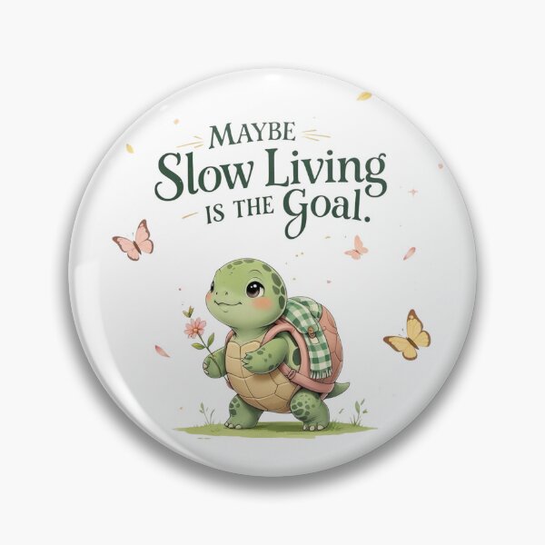 Item preview, Slow Living Is The Goal Cute Turtle Spring Cottagecore designed and sold by AQUILAKREO.