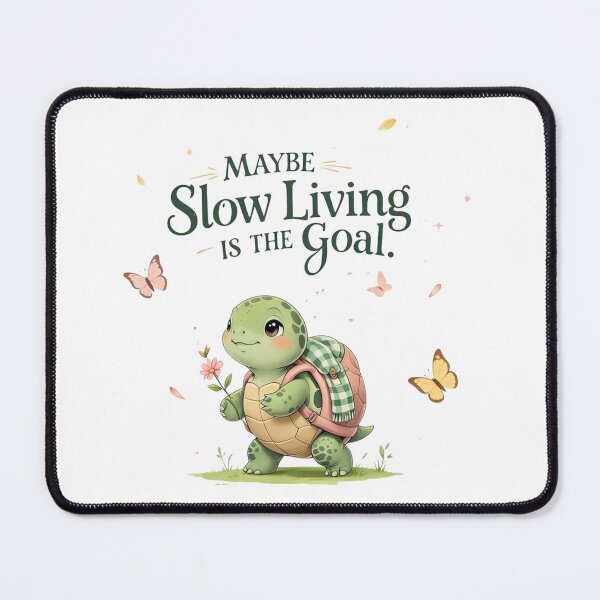 Item preview, Slow Living Is The Goal Cute Turtle Spring Cottagecore designed and sold by AQUILAKREO.