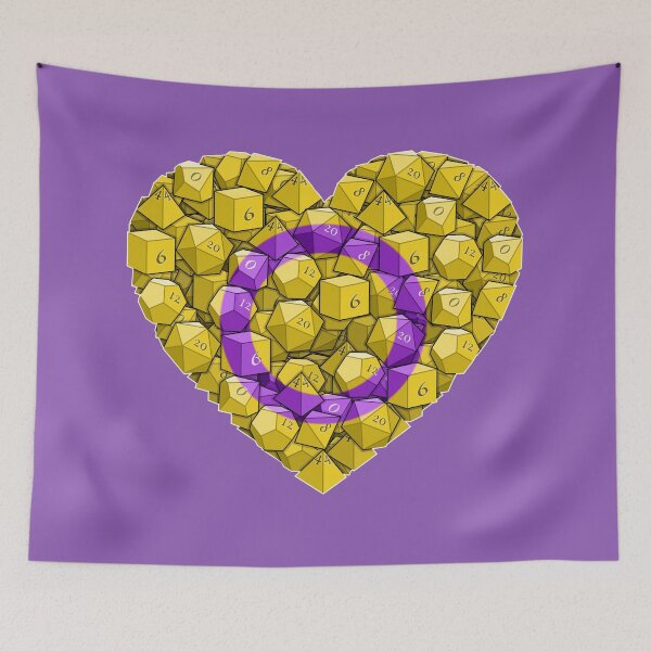 Item preview, Dice Heart - Intersex Pride designed and sold by -Solarly-.
