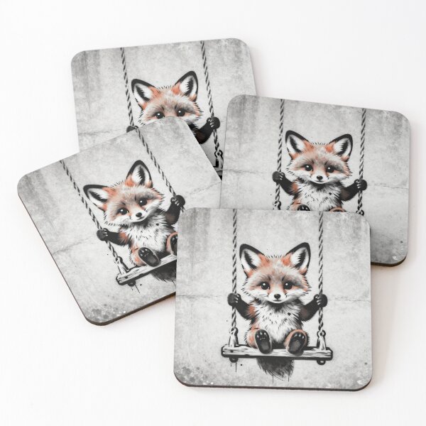 Item preview, Little Fox on a Swing – Urban Spray Paint Style designed and sold by Odd Little Studio.