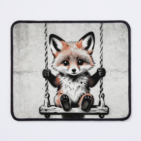 Item preview, Little Fox on a Swing – Urban Spray Paint Style designed and sold by Odd Little Studio.