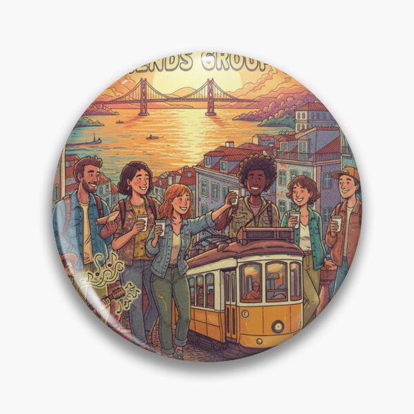 Item preview, Lisbon Friends Trip: Sunset Miradouro & Vintage Tram Travel Poster designed and sold by FitEnvy.