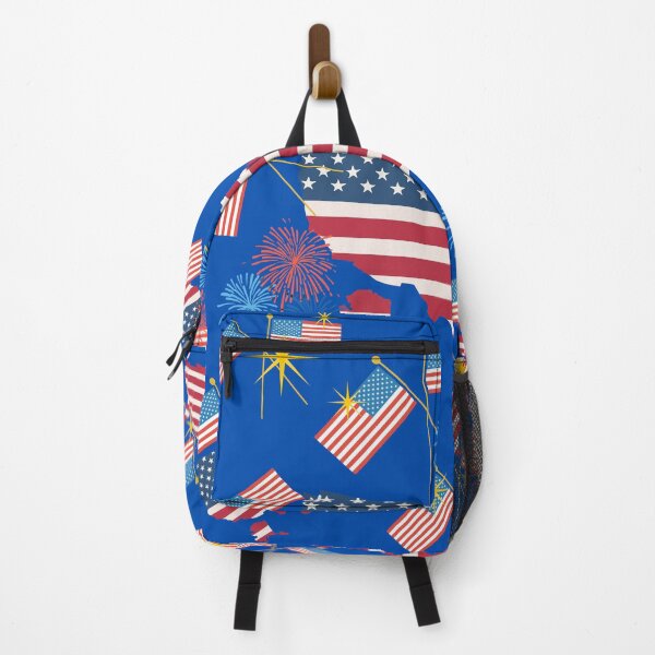 Item preview, American Flag USA Map Fireworks Fourth of July Patriotic Art Print designed and sold by Extremeallie.