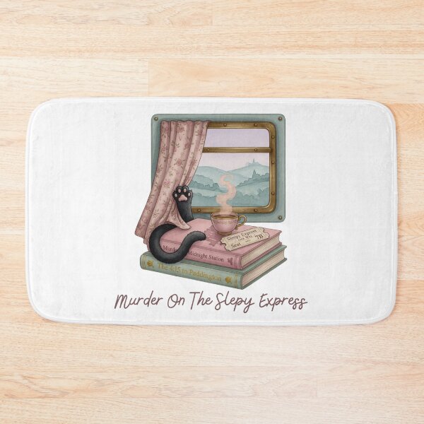 Item preview, Murder On The Sleepy Express — Vintage Train Cat Mystery Tee designed and sold by kosimazaki.