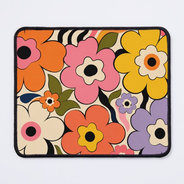 Item preview, 70s floral pop-art pattern designed and sold by Prasakro.