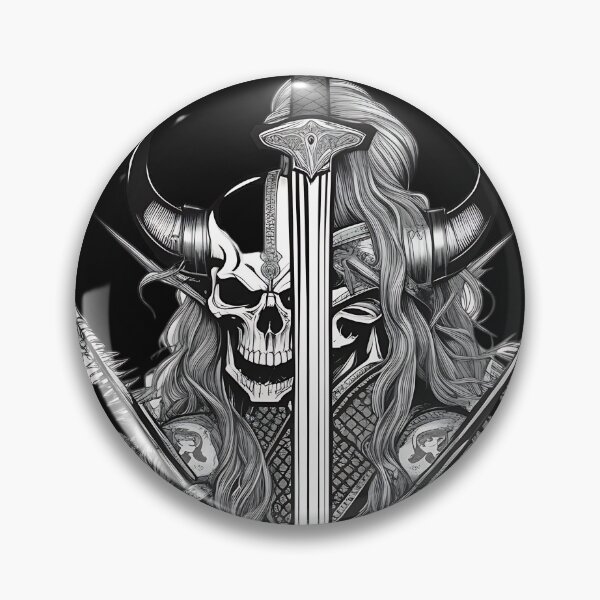 Item preview, Viking Berserker Skull Norse Sword Crest designed and sold by DarkOriginArts.