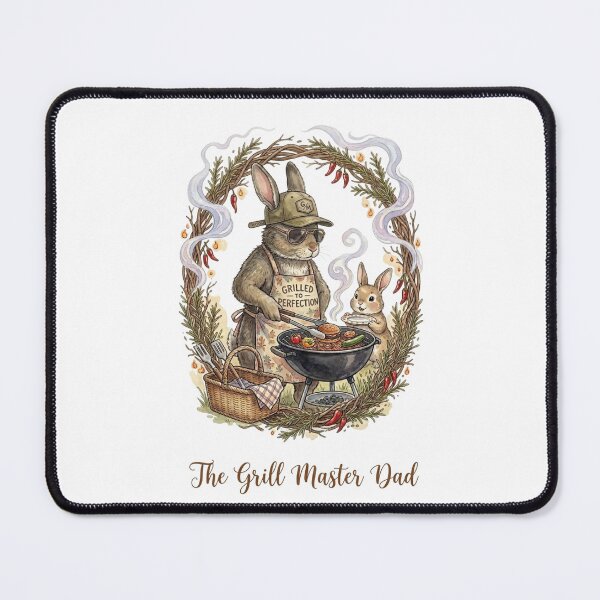 Item preview, The Grill Master Dad Cute Bunny Watercolor Father's Day Gift designed and sold by TatiK-Treasures.