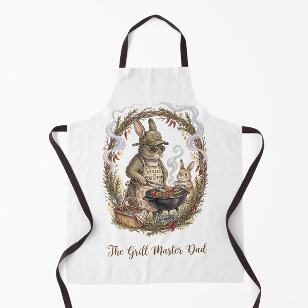 Item preview, The Grill Master Dad Cute Bunny Watercolor Father's Day Gift designed and sold by TatiK-Treasures.