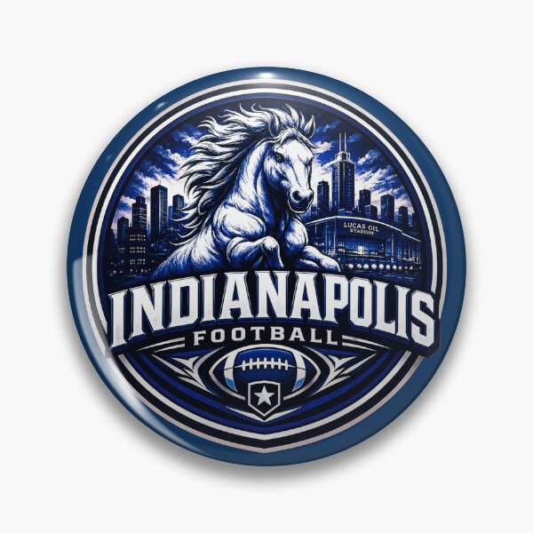 Item preview, Indianapolis Football Horse Skyline Vintage Sports Logo designed and sold by TKOprintdesigns.