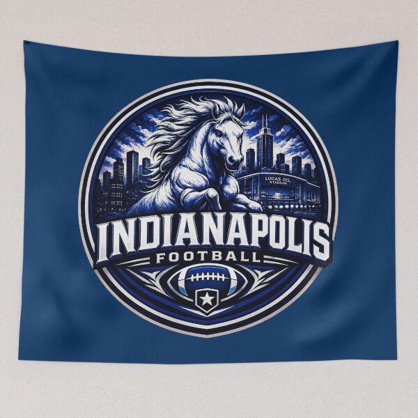Item preview, Indianapolis Football Horse Skyline Vintage Sports Logo designed and sold by TKOprintdesigns.