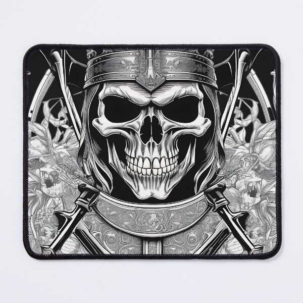 Item preview, Viking Warlord Skull Crossed Battle Axes Engraving designed and sold by DarkOriginArts.
