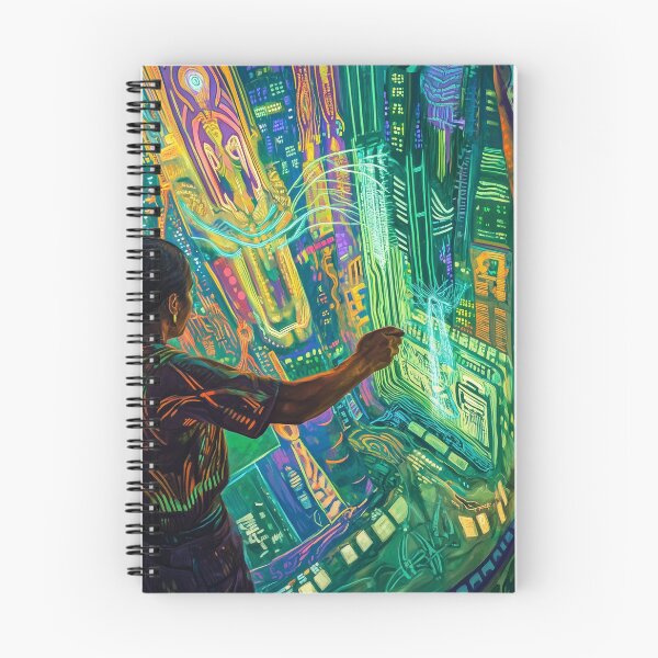 Item preview, Digital Goddess - Cyberpunk Neon Circuit Portrait designed and sold by Caspereickeart.