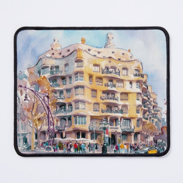 Item preview, Barcelona Casa Mila Watercolor designed and sold by caracatita75.
