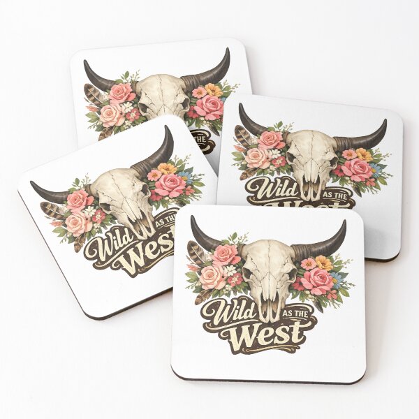 Item preview, Wild as the West Cow Skull Floral Western Boho Vintage Cowboy Cowgirl designed and sold by gillys.