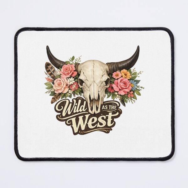 Item preview, Wild as the West Cow Skull Floral Western Boho Vintage Cowboy Cowgirl designed and sold by gillys.