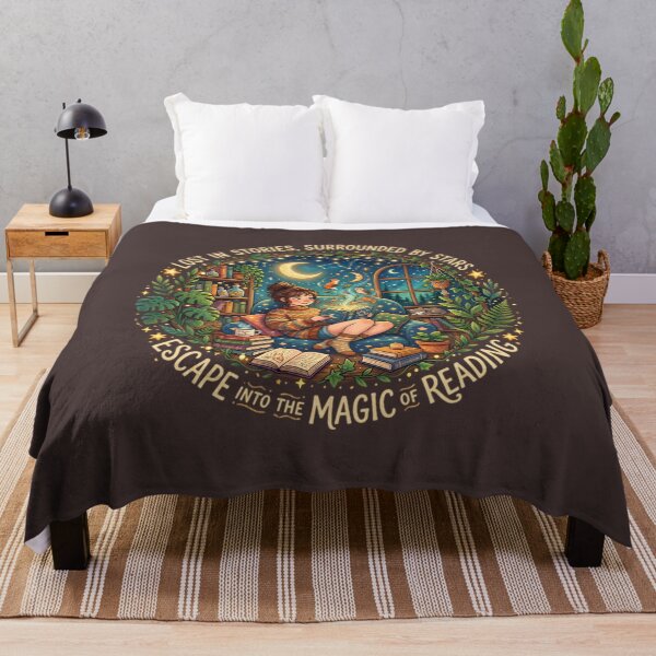 Item preview, The magic of reading under the stars. designed and sold by MyHappyArtShop.