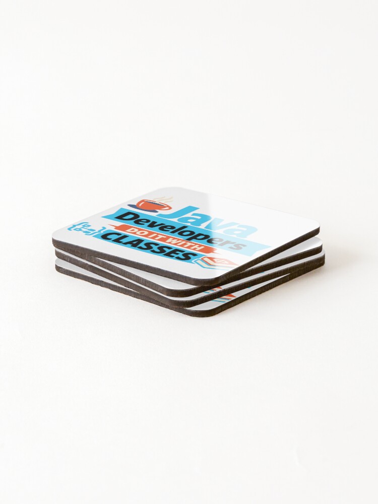 Thumbnail 4 of 5, Coasters (Set of 4), Java Developers Do It With Classes designed and sold by prashant2123.