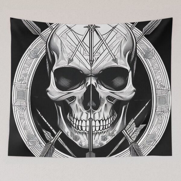 Item preview, Occult Archer Skull Pierced Arrows Engraving designed and sold by DarkOriginArts.