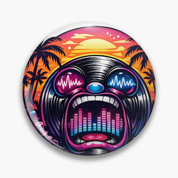 Item preview, Bass Maniac Rave Wave Vinyl Face designed and sold by  ZenRave Designs.