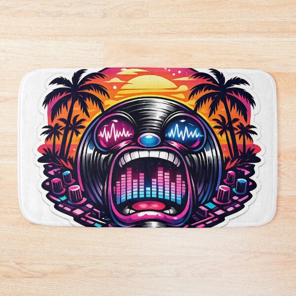 Item preview, Bass Maniac Rave Wave Vinyl Face designed and sold by  ZenRave Designs.