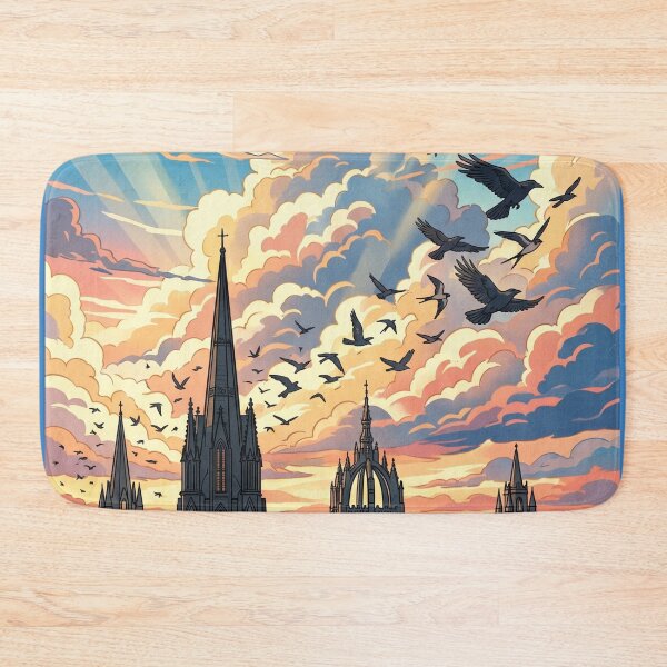 Item preview, Gothic City Twilight Ravens - Edinburgh Skyline / Ciudad Gotica Atardecer Cuervos designed and sold by SpiriTravels.