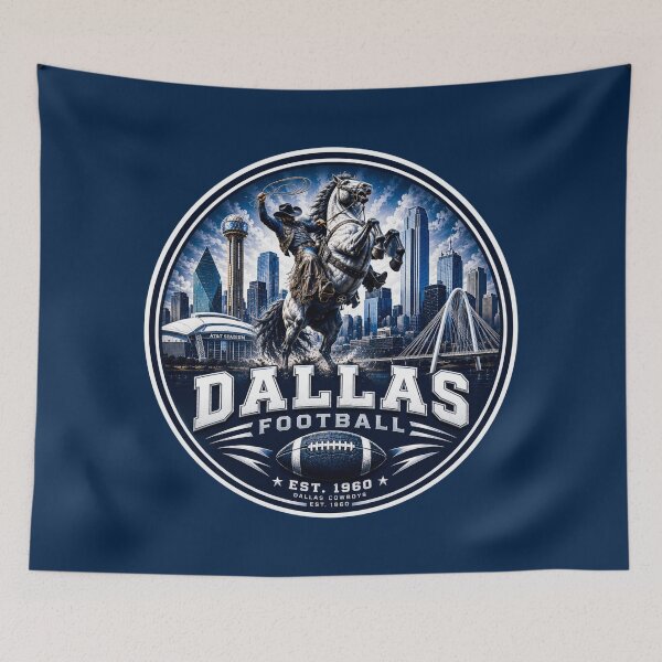 Item preview, Dallas Football Cowboy Rider Skyline Vintage Sports Logo Shirt designed and sold by TKOprintdesigns.