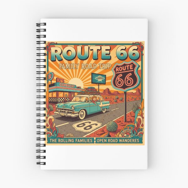 Item preview, Route 66 Centennial Sunset: Vintage Family Road Trip Art designed and sold by FitEnvy.