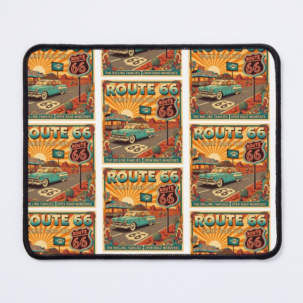 Item preview, Route 66 Centennial Sunset: Vintage Family Road Trip Art designed and sold by FitEnvy.