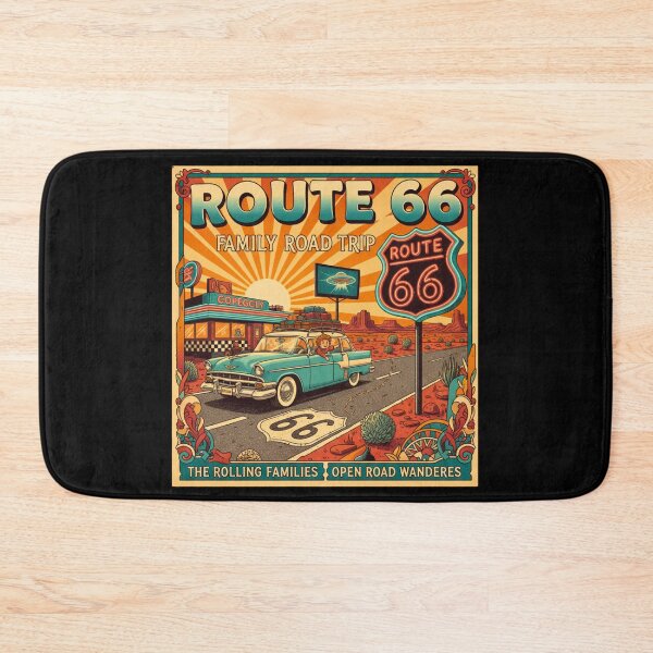 Item preview, Route 66 Centennial Sunset: Vintage Family Road Trip Art designed and sold by FitEnvy.