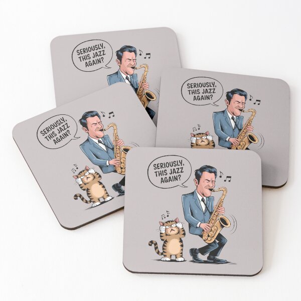 Item preview, Funny Cat and Saxophone - World Music Day designed and sold by Art-Arcade6.