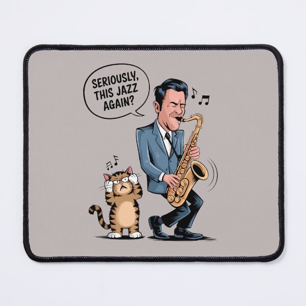 Item preview, Funny Cat and Saxophone - World Music Day designed and sold by Art-Arcade6.