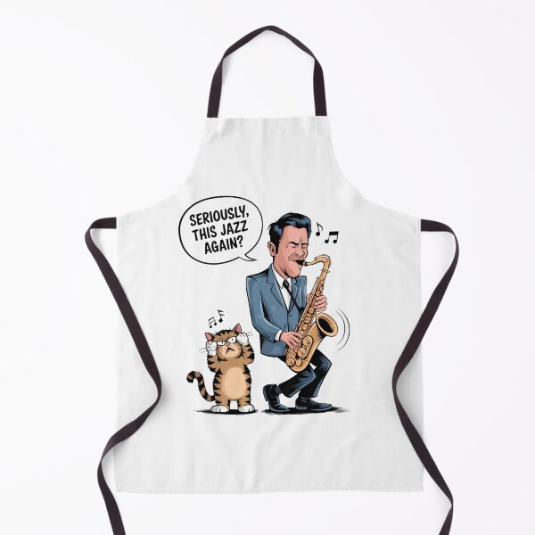 Item preview, Funny Cat and Saxophone - World Music Day designed and sold by Art-Arcade6.