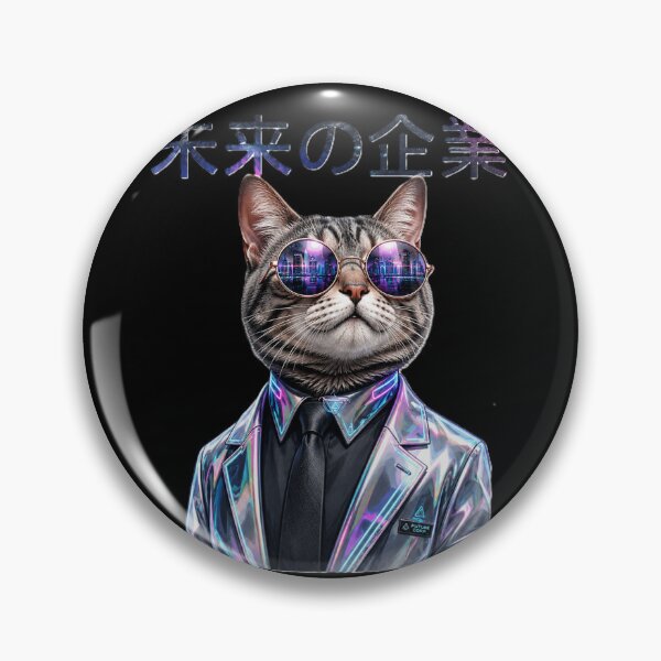 Item preview, Future Corp Cat – Cyberpunk Executive Retro Futurism Design designed and sold by DogLord.