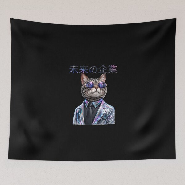 Item preview, Future Corp Cat – Cyberpunk Executive Retro Futurism Design designed and sold by DogLord.