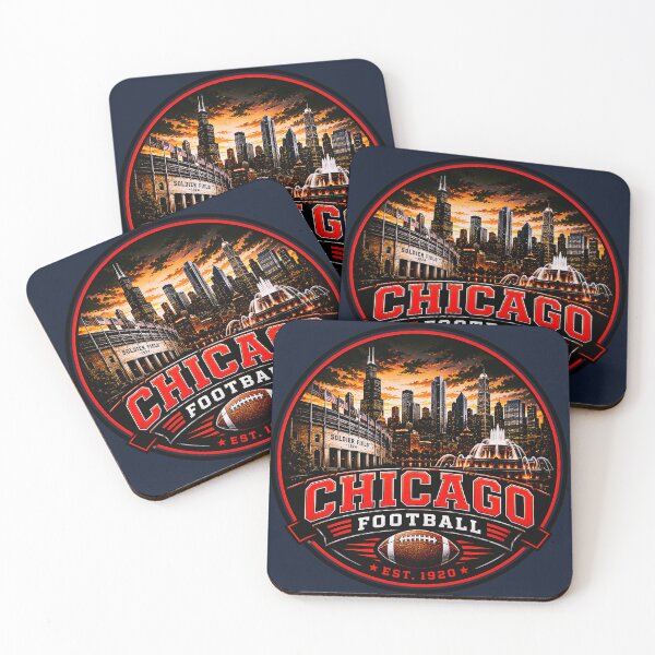 Item preview, Chicago Football Skyline Vintage Navy Orange Sports Shirt designed and sold by TKOprintdesigns.