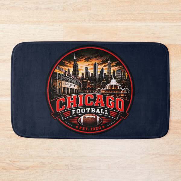 Item preview, Chicago Football Skyline Vintage Navy Orange Sports Shirt designed and sold by TKOprintdesigns.