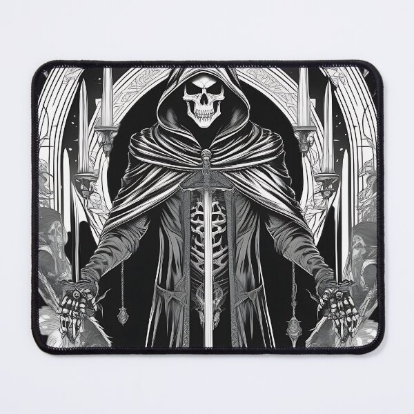 Item preview, Gothic Grim Reaper Hooded Lich Sword Engraving designed and sold by DarkOriginArts.