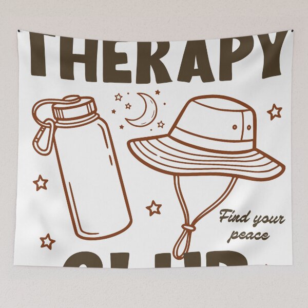 Item preview, Hiking Therapy Club Sticker, Funny Hiking Decal, Outdoor Adventure Sticker designed and sold by TeeVerse27.