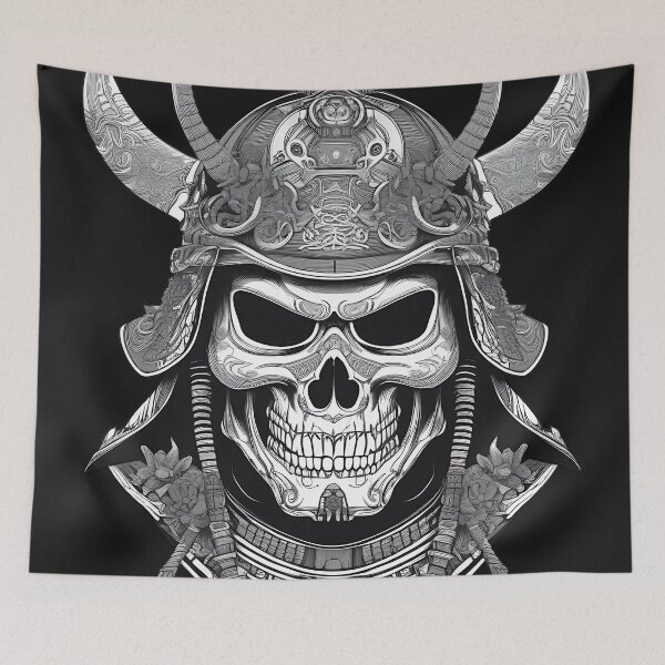 Item preview, Japanese Samurai Kabuto Skull Shogun Engraving designed and sold by DarkOriginArts.