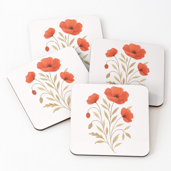 Artikelvorschau, Aquarellmalerei mit rotem Mohn entworfen und verkauft von uunaa.