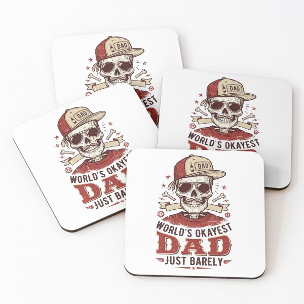 Item preview, World’s Okayest Dad Just Barely Vintage Skull Shirt Design designed and sold by PlumArtDesign.