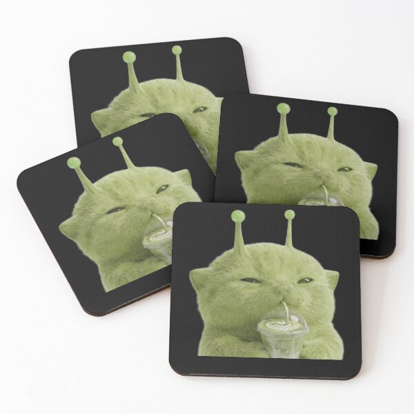 Item preview, Funny Alien Cat Matcha Meme designed and sold by bmcreationsCo.