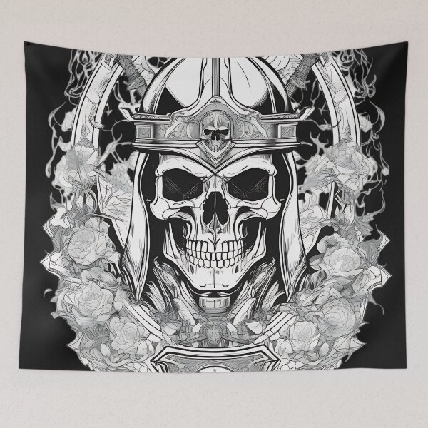 Item preview, Gothic Knight Skull Flaming Rose Armor Engraving designed and sold by DarkOriginArts.