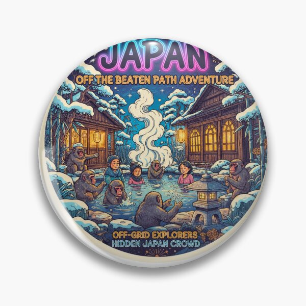 Item preview, Japan Snow Monkey Onsen Adventure - Nagano Winter Ryokan Art designed and sold by FitEnvy.