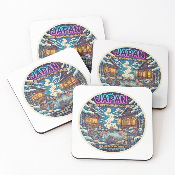 Item preview, Japan Snow Monkey Onsen Adventure - Nagano Winter Ryokan Art designed and sold by FitEnvy.