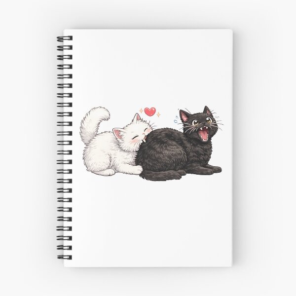 Item preview, Cute White Cat Biting Black Cat Love Chomp designed and sold by tarzbol.