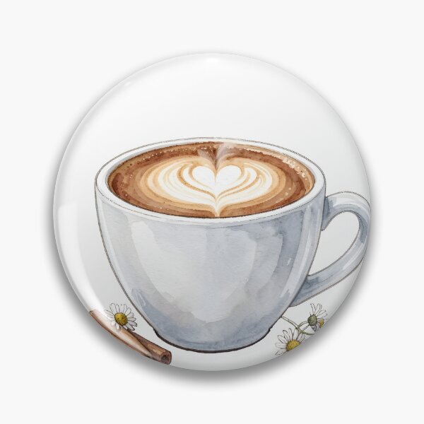 Item preview, Elegant Watercolor Cappuccino & Heart Latte Art designed and sold by LuminaArtRO.