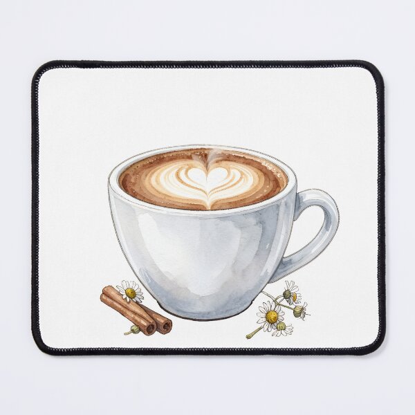 Item preview, Elegant Watercolor Cappuccino & Heart Latte Art designed and sold by LuminaArtRO.
