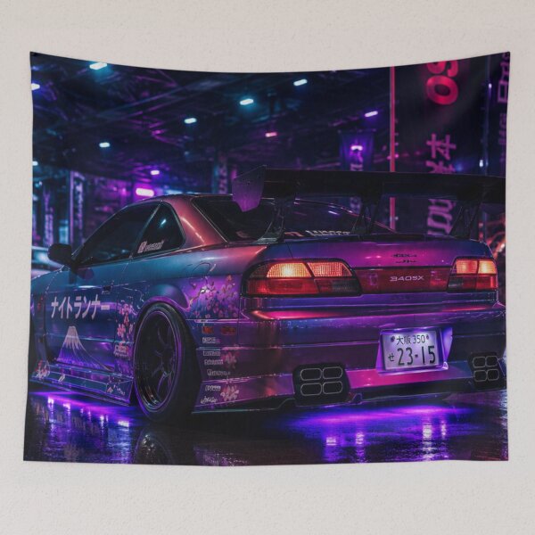 Item preview, Neon JDM Drift Car Night Meet designed and sold by POD Art Studio.