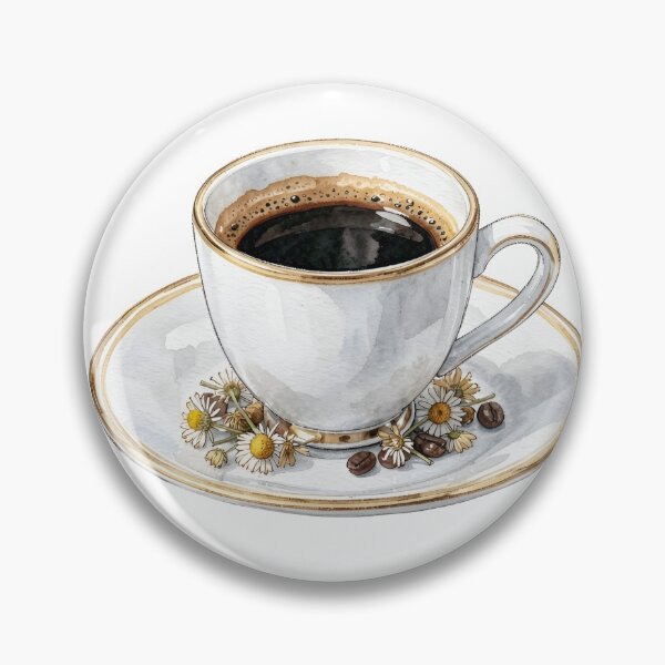 Item preview, Elegant Watercolor Espresso Cup with Gold Trim & Coffee Beans designed and sold by LuminaArtRO.